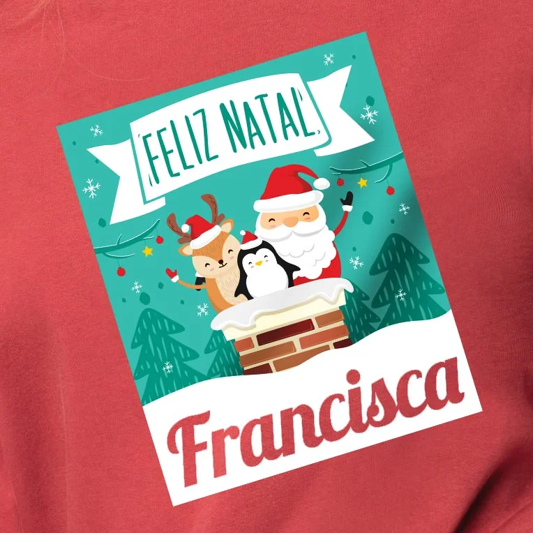 Sweatshirt de Adulto com decote redondo. Motivo Natal Personalizada com Nome (unissexo). - Image 5