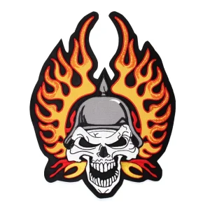 Emblema Caveira com Chamas e Capacete da Guarda Real, grande.