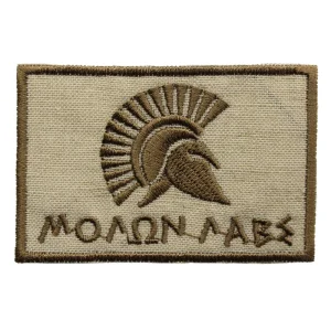 Emblema Tático Sparta Elmo Guerreiro Esparta – Molon labe Retangular