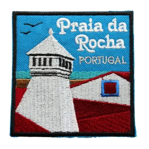 Emblema Bordado – Chaminé Típica do Algarve – Praia da Rocha, Portugal