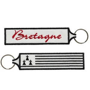 Porta-chaves Bordado de Ambos os Lados França – Bandeira Bretanha