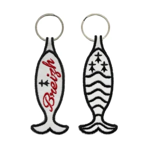 Porta-chaves Bordado de Ambos os Lados França – Bretanha/Breizh – Peixe