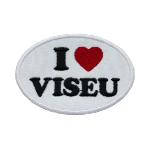 Emblema Bordado – I Love Viseu Oval (Branco)