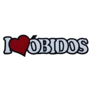 Emblema Bordado – I Love Óbidos (Branco)