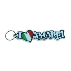 Porta-Chaves Bordado – I Love Amalfi (com bandeira)