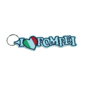 Porta-Chaves Bordado – I Love Pompei (com bandeira)