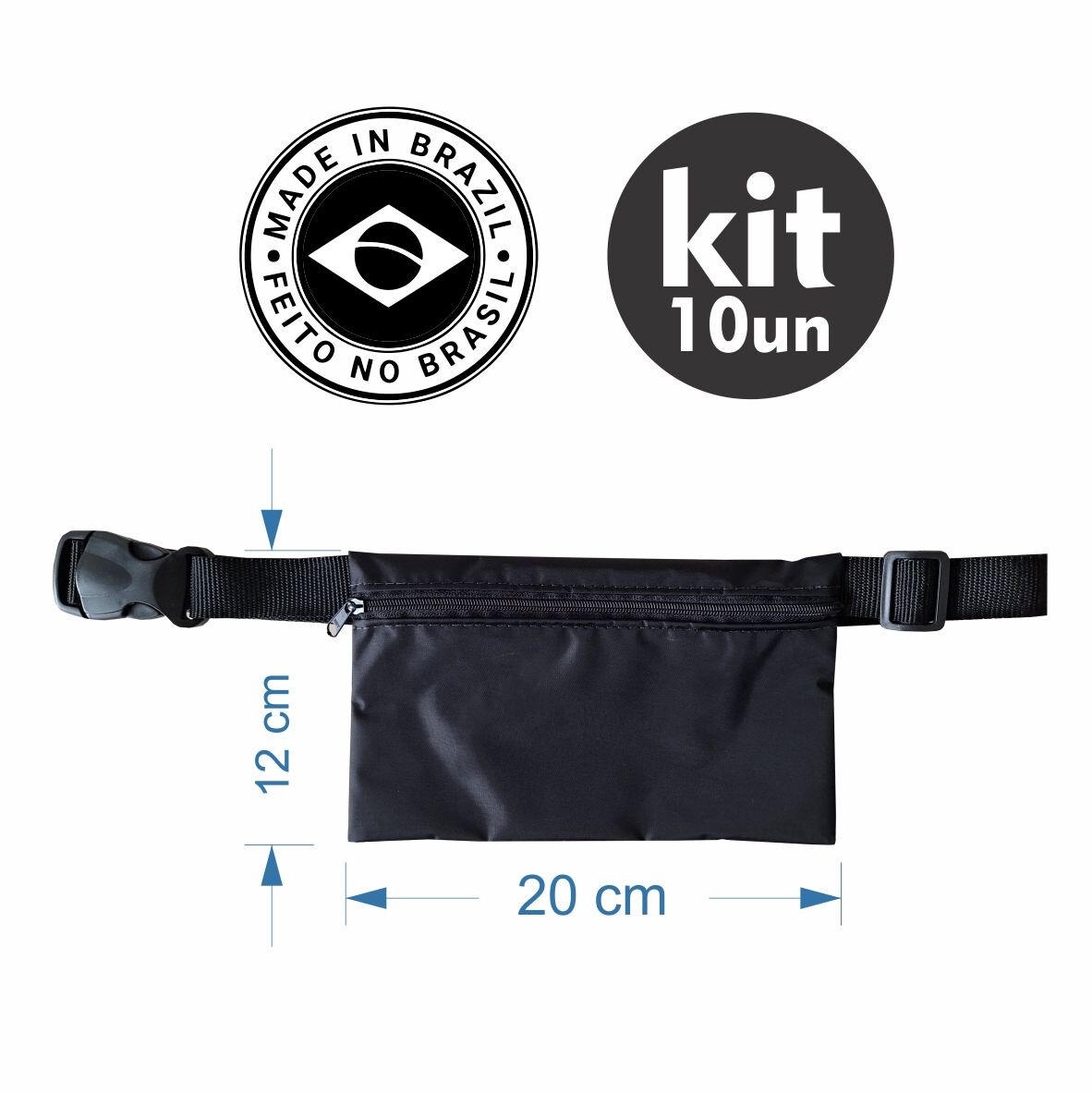 Kit 10 Doleiras Pretas 20x12cm