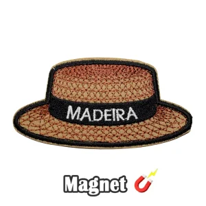 Emblema Magnético Bordado Chapéu de Palha da Madeira (Íman)
