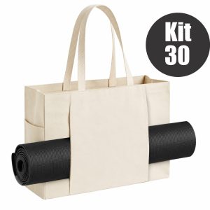 Kit 30 peças Ecobag YOGA Cru 45x37x16 Lisa
