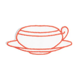 Emblemas Living Louça Chávena Peq. Branca e Laranja