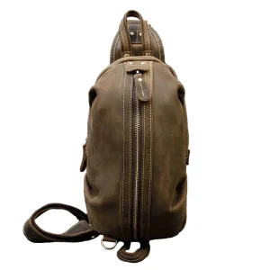 Bolsa Transversal Masculina de Couro Legítimo Vertex