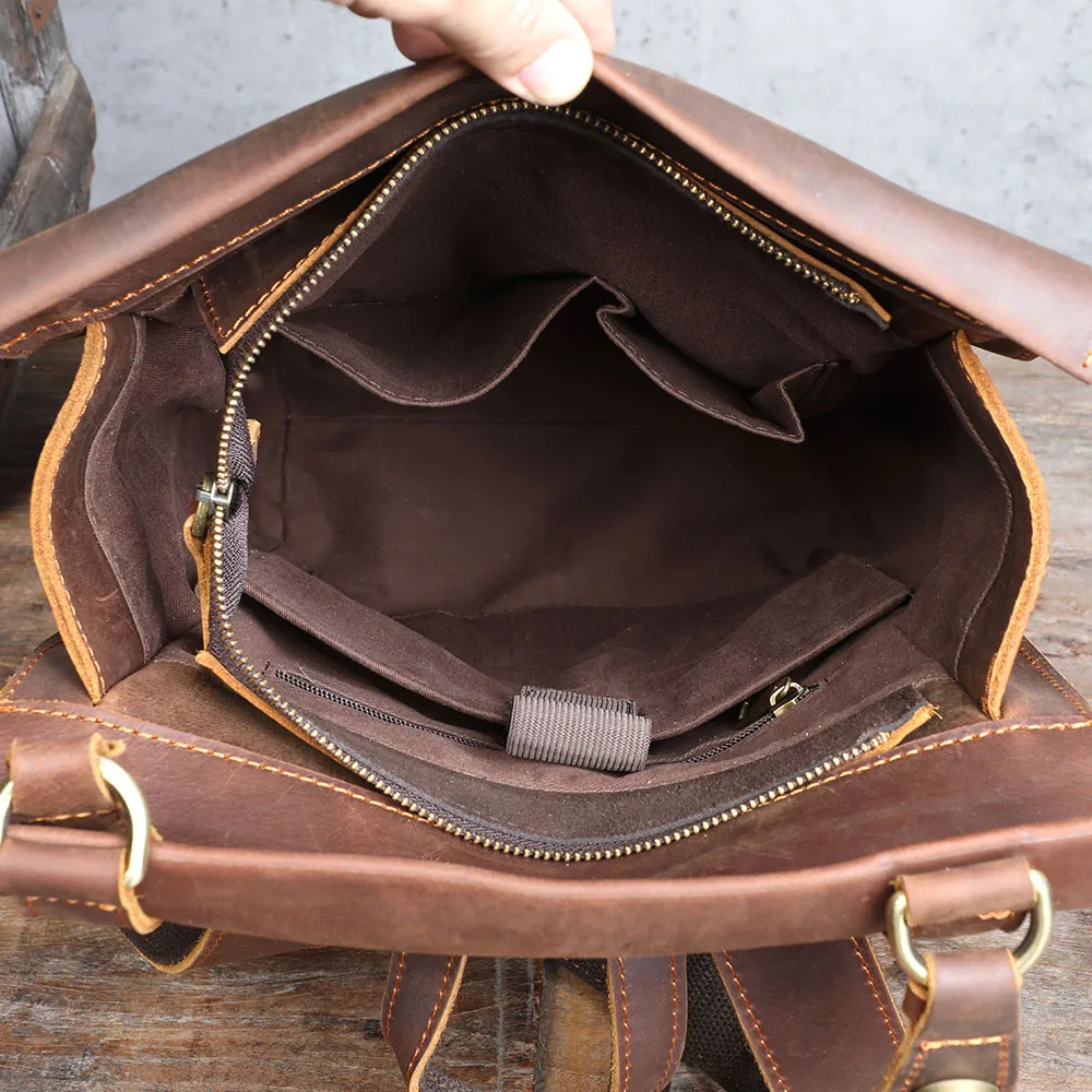 Mochila Masculina de Couro Executiva para Laptop – Modelo Vintage! - Image 6