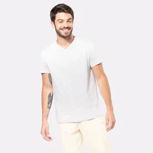 T-shirt manga curta decote V