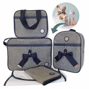 Bolsa Kit Maternidade 5 Peças Para Menino Azul Marinho
