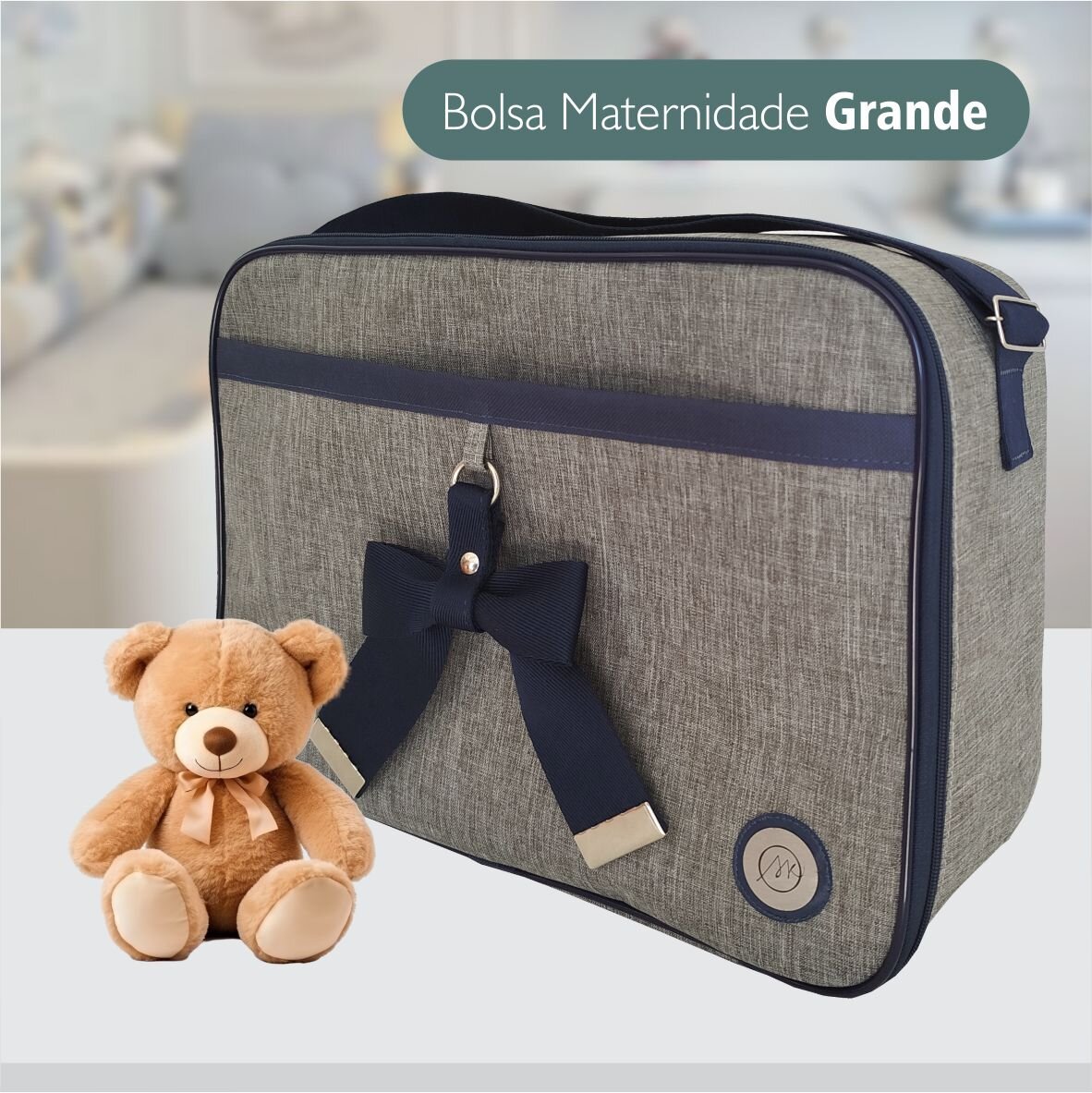 Bolsa Kit Maternidade 5 Peças Para Menino Azul Marinho - Image 6