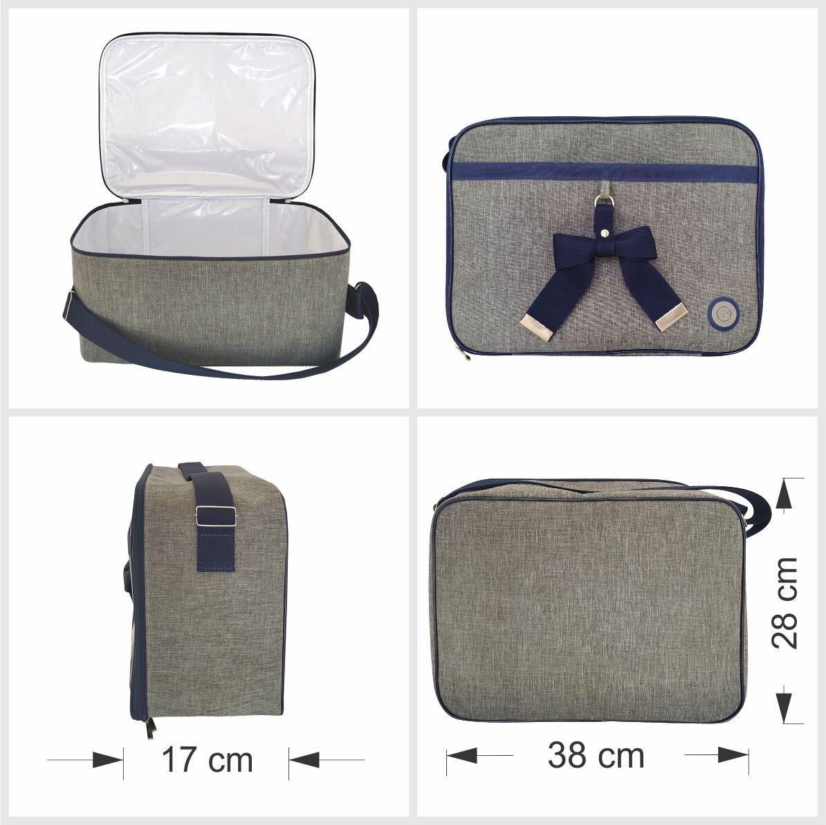 Bolsa Kit Maternidade 5 Peças Para Menino Azul Marinho - Image 8