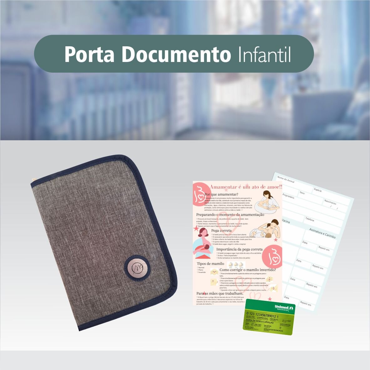 Bolsa Kit Maternidade 5 Peças Para Menino Azul Marinho - Image 7