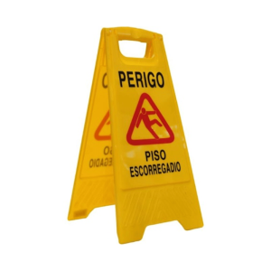 Placa de aviso de piso molhado