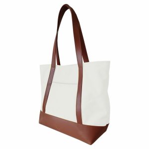 Sacola ToteBag Bee 38x38x15 Caramelo com Cru