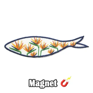 Emblema Magnético Bordado Região Sardinha com Estrelícias Madeira Portugal (Íman)