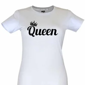 Dia dos Namorados Queen T-Shirt Branca Senhora